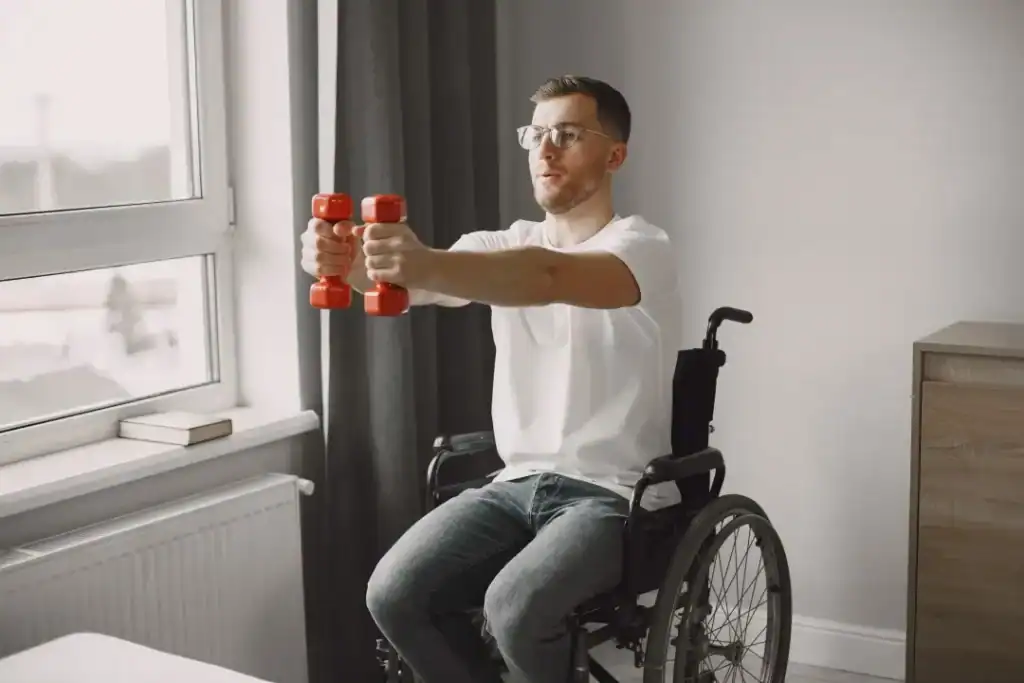 Empowering Weight Loss: A Comprehensive Guide for Individuals with Disabilities 1 Image of man doing exercise in his wheelchair to aid weight loss Maidenhead
